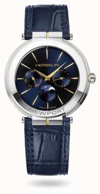 Herbelin Relógio com pulseira de couro Newport slim moonphase 12722/T15BL