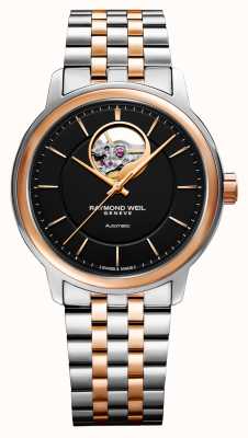 Raymond Weil Relógio masculino Maestro com mostrador preto de dois tons 2227-SP5-20021