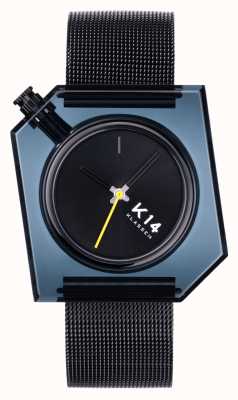 Klasse14 Bracelete K14 escuro 40 mm em malha milanesa preta WKF20BK001M