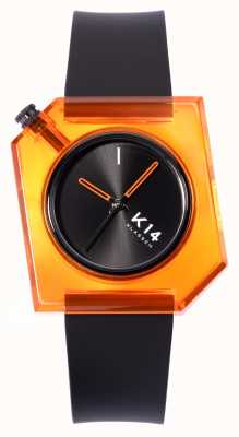 Klasse14 K14 pense laranja pulseira de silicone preta de 40 mm WKF19OE001M