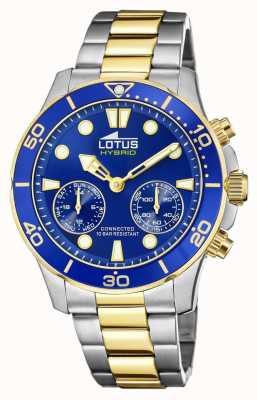 Lotus Homens conectados | mostrador azul | pulseira de aço inoxidável de dois tons L18801/1