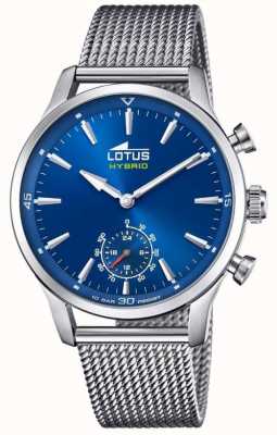 Lotus smartwatch híbrido conectado | mostrador azul | pulseira de malha de aço inoxidável L18803/2