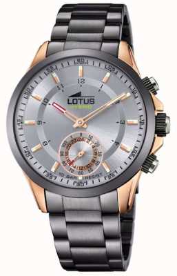 Lotus smartwatch híbrido conectado | cinza e ouro rosa | pulseira de aço inoxidável cinza L18808/1
