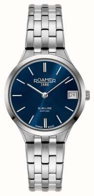 Roamer Bracelete de aço com mostrador azul clássico feminino 512857 41 45 20