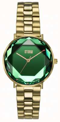 STORM Bracelete Elexi lazer verde e ouro de aço inoxidável com mostrador 47504/GD/GR