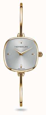 Michel Herbelin Relógio feminino de prata com pulseira pulseira pvd ouro com mostrador Fil 17207/BP11