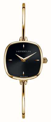 Herbelin Relógio feminino Fil com mostrador preto com pulseira em pvd dourado 17207BP14