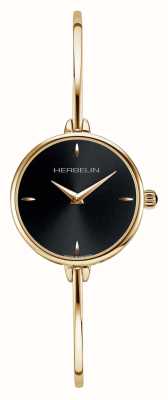 Herbelin Relógio feminino Fil com mostrador preto em pvd dourado 17206BP14
