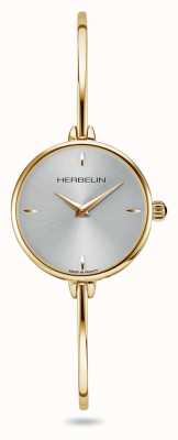 Michel Herbelin Relógio de pulseira folheado a ouro de prata Fil feminino com mostrador de pvd 17206/BP11
