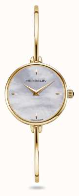 Herbelin Relógio feminino Fil mãe de peal ouro pvd pulseira 17206/BP19