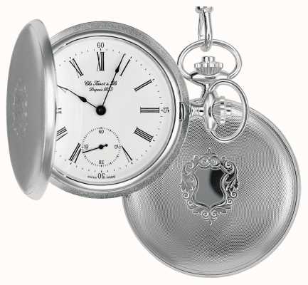 Tissot Relógio de bolso de prata mecânico Savonnette T83145213