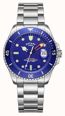 Rotary Relógio masculino henley seamatic com mostrador azul automático GB05430/05