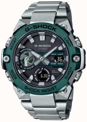 Casio G-shock g-steel carbono core guard bluetooth aço inoxidável relógio de moldura verde GST-B400CD-1A3ER