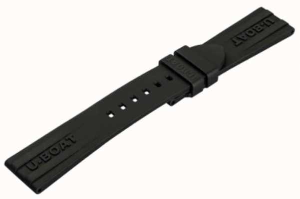 U-Boat Fivela preta | 22mm | apenas pulseira de borracha preta 8351/Black PB