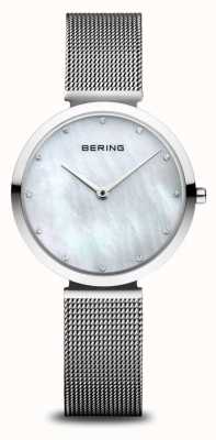 Bering Clássico | mostrador madrepérola | cinta milanesa | caixa de aço inoxidável polido 18132-004
