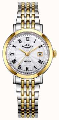 Rotary Relógio Windsor de mulher de dois tons LB05421/01