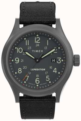 Timex Expedition sierra caixa de aço inoxidável mostrador grafite pulseira de tecido preto TW2V07200