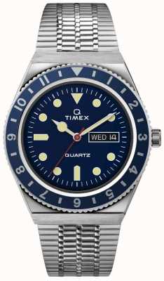 Timex Caixa em aço inoxidável inspirada no mergulhador Q, mostrador azul, banda em aço inoxidável TW2U61900