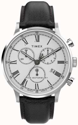Timex Caixa crono de 40 mm para homem Waterbury classic com pulseira preta com mostrador TW2U88100