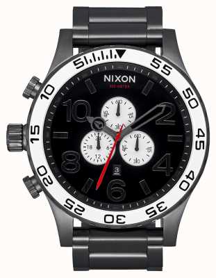 Nixon 51-30 crono | pulseira de aço de bronze | moldura branca A083-5001-00