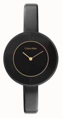 Calvin Klein Mostrador preto feminino | relógio de pulseira de aço inoxidável preto 25200024