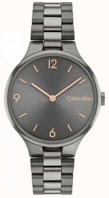 Calvin Klein Mostrador cinza | pvd | relógio de pulseira vinculado 25200130