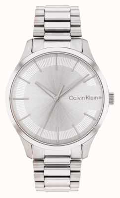 Calvin Klein Mostrador de raios de sol prata | pulseira de aço inoxidável 25200041