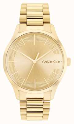 Calvin Klein Mostrador de ouro | pulseira de aço inoxidável de ouro 25200038