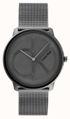 Calvin Klein Mostrador ck cinza escuro | pulseira de malha de aço cinza escuro 25200030