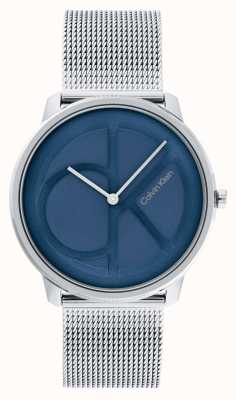 Calvin Klein Mostrador ck azul | pulseira de malha de aço inoxidável 25200031