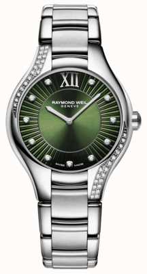 Raymond Weil | feminino | noemia | 11 diamantes | mostrador verde | 5132-S1S-52181
