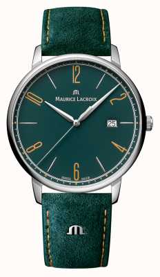 Maurice Lacroix Pulseira de couro verde Eliros com mostrador verde EL1118-SS001-620-5