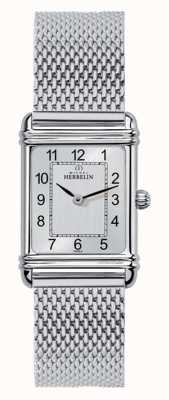 Michel Herbelin Relógio de pulseira de malha milanesa art déco 17478/22BM
