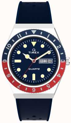 Timex Relógio Q timex bisel vermelho e azul de dois tons TW2V32100