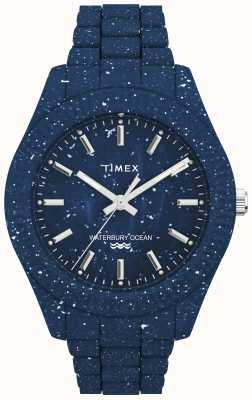 Timex Relógio de plástico azul manchado do oceano Waterbury TW2V37400