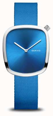 Bering Seixo | prata polida | pulseira azul reciclada 18034-308