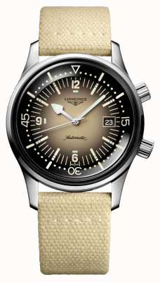 LONGINES Legend diver relógio com pulseira de tecido bege L37744302