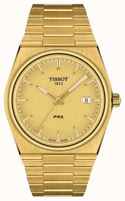 Tissot Prx 40 205 | mostrador de ouro | pulseira de aço banhado a pvd ouro T1374103302100