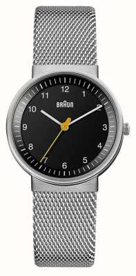 Braun Relógio clássico feminino com pulseira de malha BN0031BKSLMHL