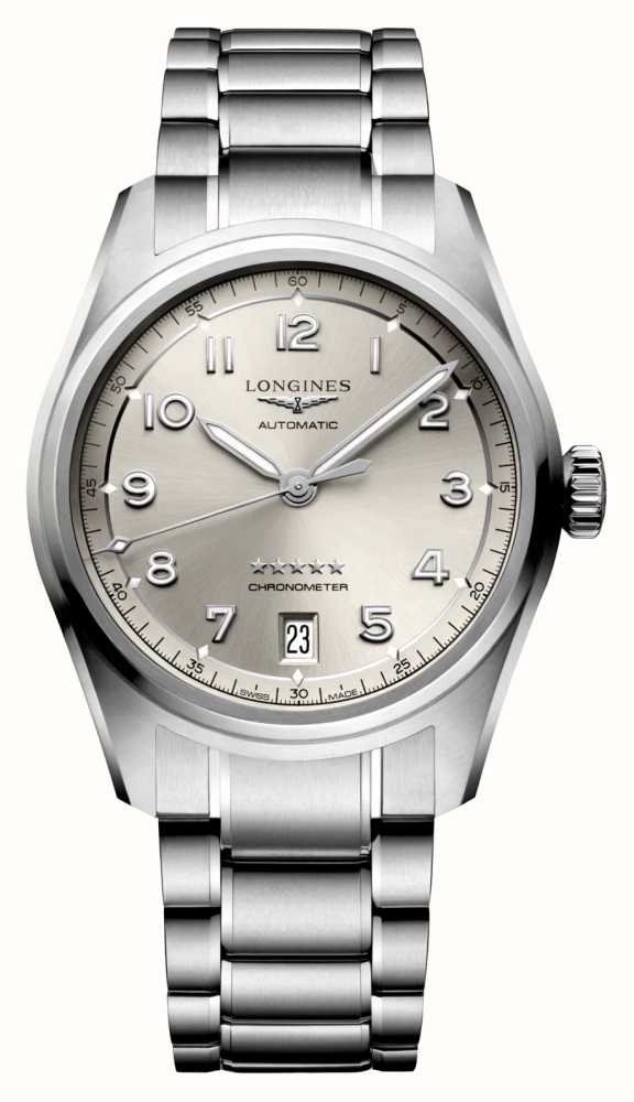 LONGINES Pulseira De A o Inoxid vel Spirit 37mm Com Mostrador