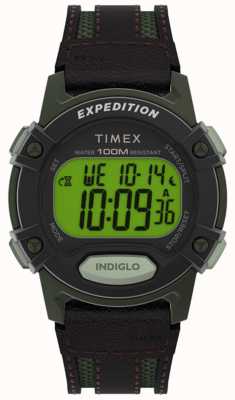 Timex Homens | expedição | digitais | alça de couro preta TW4B24400
