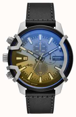 Diesel Relógio cronógrafo grifado masculino pulseira de couro preta DZ4584