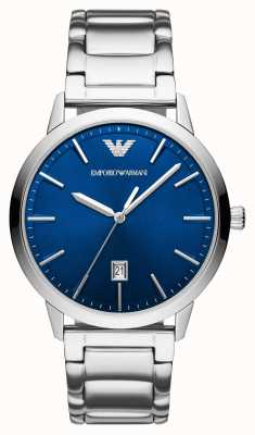 mporio Armani Masculino | mostrador azul | pulseira de aço inoxidável AR11311