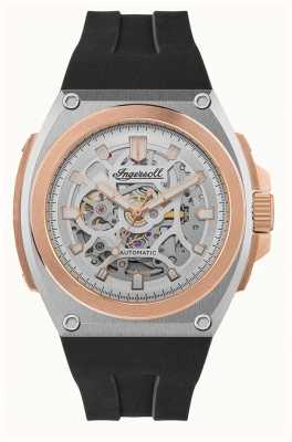 Ingersoll A pulseira de borracha pu preta automática de movimento I11703