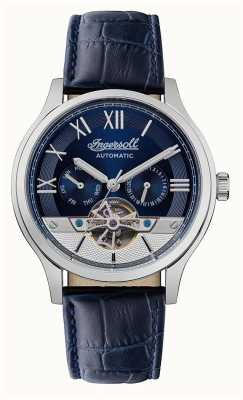 Ingersoll Relógio masculino com pulseira de couro azul The Tempest I12103