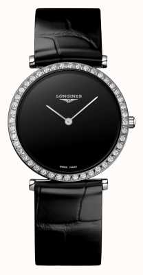 LONGINES La grande classique de longines mostrador preto moldura de diamante ex-display L45230502 EX-DISPLAY