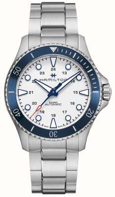 Hamilton Cáqui marinho mergulho automático (43 mm) mostrador branco / pulseira de aço inoxidável H82505150