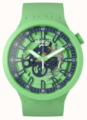 Swatch Relógio verde fosco grande ousado fresco espremido SB01G101