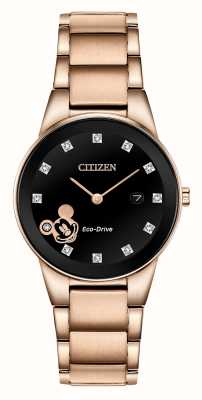 Citizen Relógio Disney Mickey Mouse com diamantes cravejado de diamantes GA1056-54W
