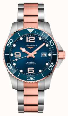 LONGINES Relógio de dois tons com mostrador azul Hydroconquest automático de 43 mm L37823987